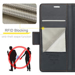 CASEME 023-serien standerpungcover til iPhone 12 mini, RFID-blokerende lædercover med litchi-tekstur
