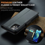 CASEME 023-serien standerpungcover til iPhone 12 mini, RFID-blokerende lædercover med litchi-tekstur