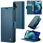 CASEME 023-serien standerpungcover til iPhone 12 mini, RFID-blokerende lædercover med litchi-tekstur