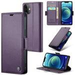 CASEME 023-serien standerpungcover til iPhone 12 mini, RFID-blokerende lædercover med litchi-tekstur