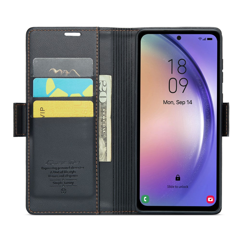 Til Samsung Galaxy A54 5G Lædercover CASEME 023 RFID-blokering 3 Kortlomme Mobilcover