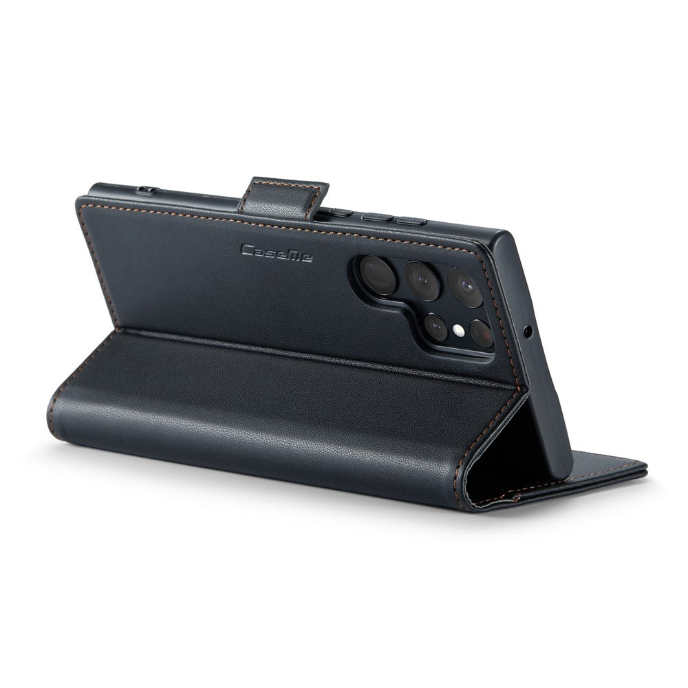 For Samsung Galaxy S22 Ultra 5G Leather Case CASEME 023 RFID Blocking 3 Card Slot Mobile Cover