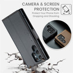For Samsung Galaxy S22 Ultra 5G Leather Case CASEME 023 RFID Blocking 3 Card Slot Mobile Cover