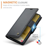 For Samsung Galaxy S22 5G Leather Case CASEME 023 RFID Blocking 3 Card Slot Mobile Cover