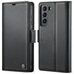 For Samsung Galaxy S22 5G Leather Case CASEME 023 RFID Blocking 3 Card Slot Mobile Cover