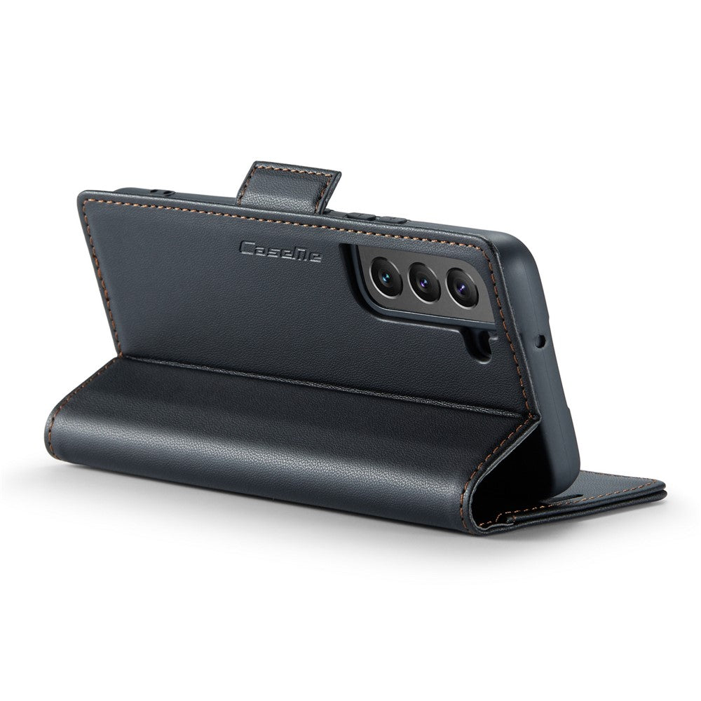 For Samsung Galaxy S22 5G Leather Case CASEME 023 RFID Blocking 3 Card Slot Mobile Cover