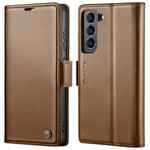 For Samsung Galaxy S22 5G Leather Case CASEME 023 RFID Blocking 3 Card Slot Mobile Cover