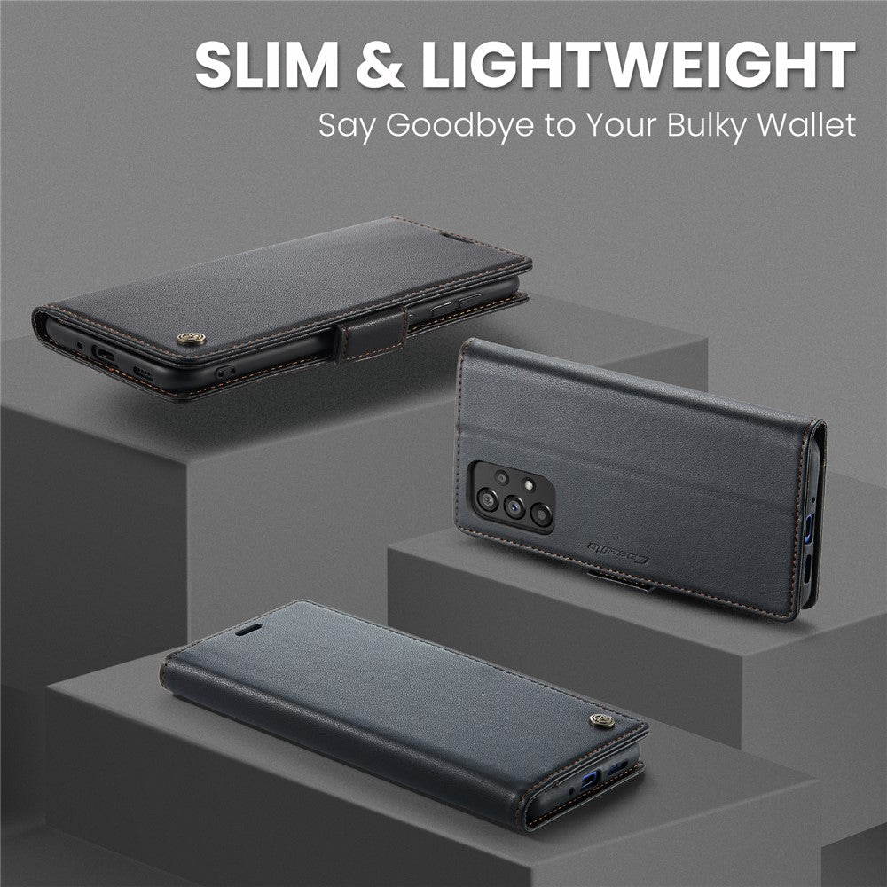 For Samsung Galaxy A73 5G Leather Case CASEME 023 RFID Blocking 3 Card Slot Mobile Cover
