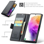 For Samsung Galaxy A73 5G Leather Case CASEME 023 RFID Blocking 3 Card Slot Mobile Cover