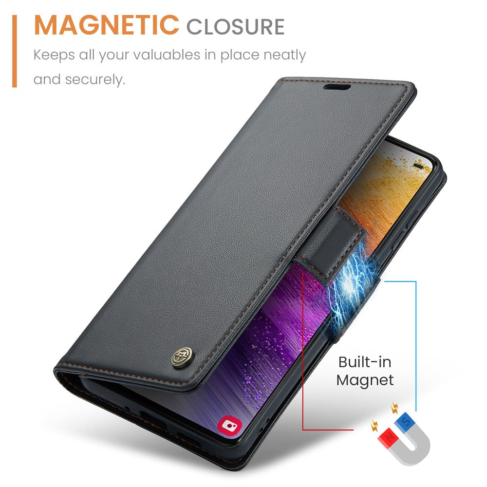 For Samsung Galaxy A73 5G Leather Case CASEME 023 RFID Blocking 3 Card Slot Mobile Cover