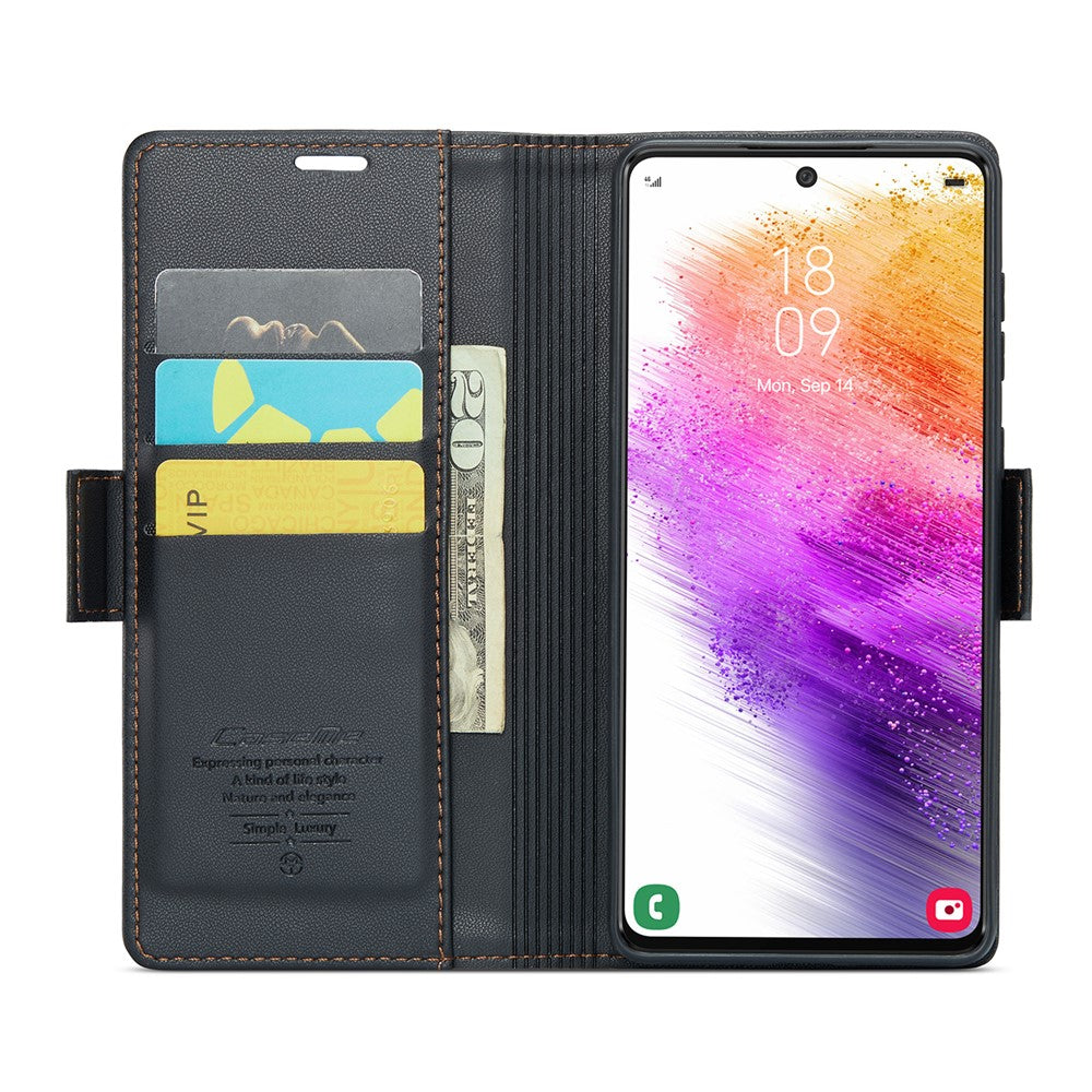 For Samsung Galaxy A73 5G Leather Case CASEME 023 RFID Blocking 3 Card Slot Mobile Cover