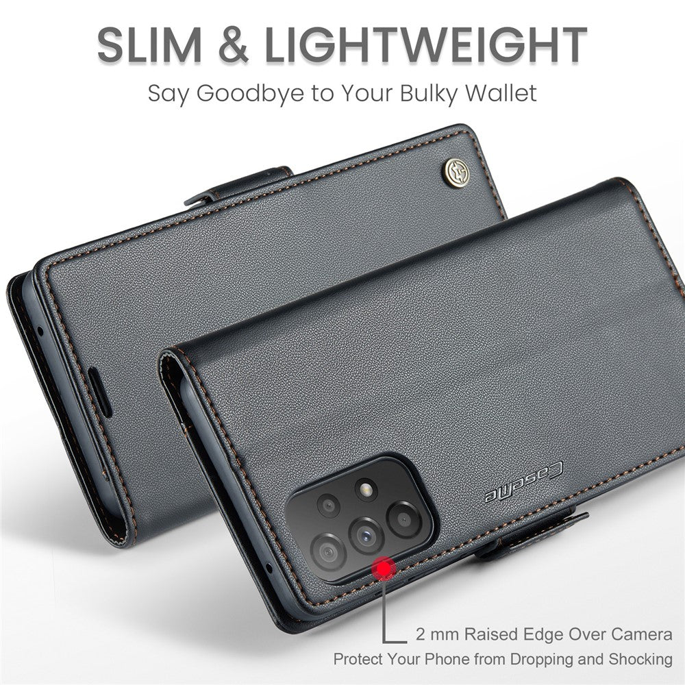 For Samsung Galaxy A73 5G Leather Case CASEME 023 RFID Blocking 3 Card Slot Mobile Cover