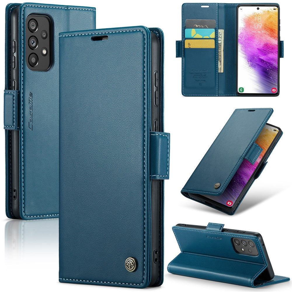 For Samsung Galaxy A73 5G Leather Case CASEME 023 RFID Blocking 3 Card Slot Mobile Cover