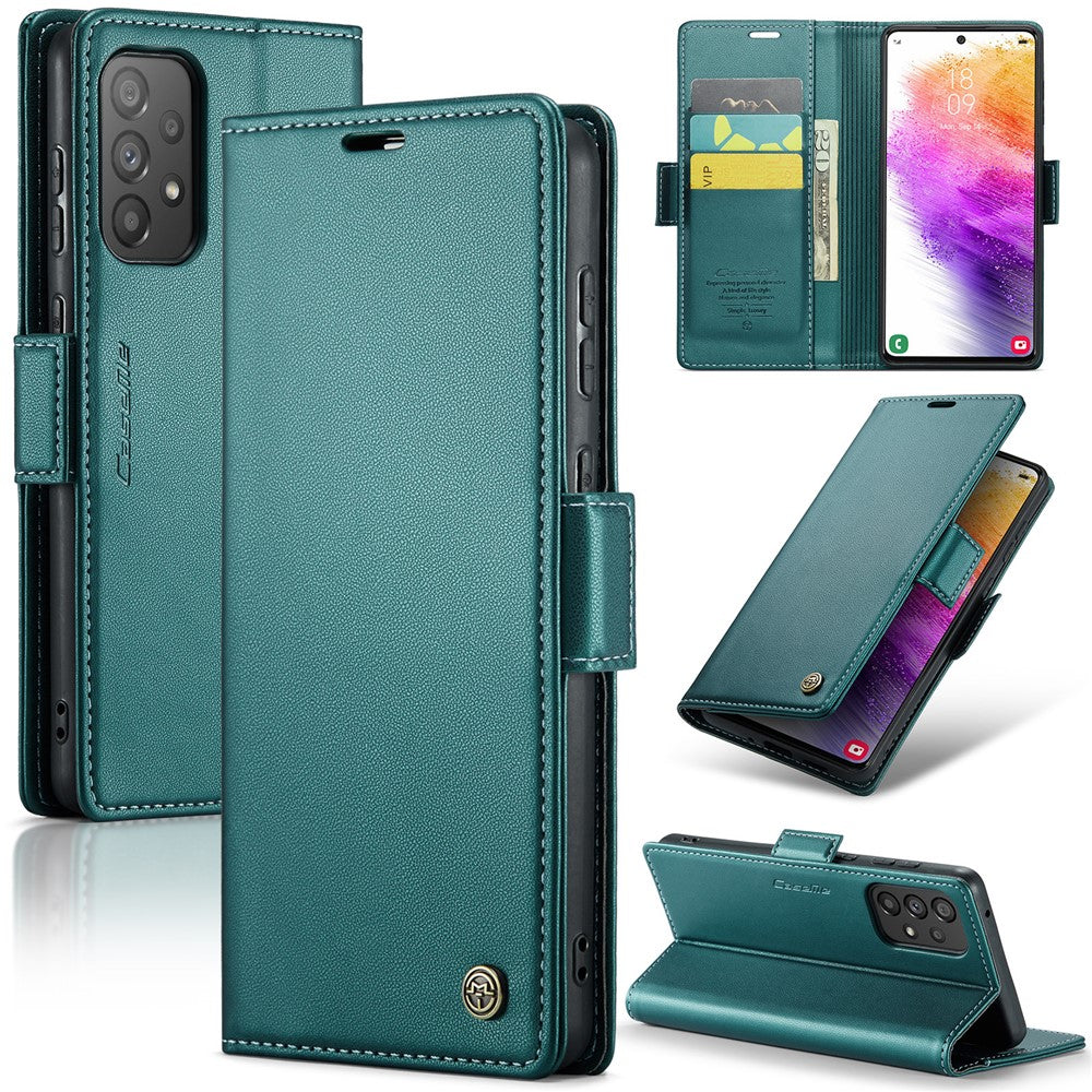 For Samsung Galaxy A73 5G Leather Case CASEME 023 RFID Blocking 3 Card Slot Mobile Cover