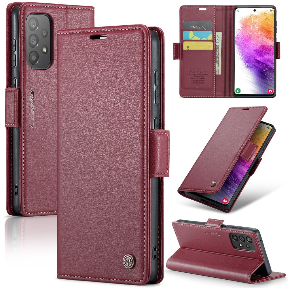 For Samsung Galaxy A73 5G Leather Case CASEME 023 RFID Blocking 3 Card Slot Mobile Cover