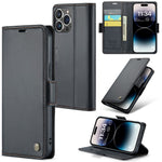 For iPhone 14 Pro Max Leather Case CASEME 023 RFID Blocking 3 Card Slot Mobile Cover