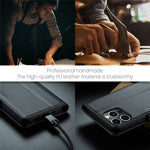 For iPhone 14 Pro Max Leather Case CASEME 023 RFID Blocking 3 Card Slot Mobile Cover