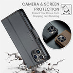 For iPhone 14 Pro Max Leather Case CASEME 023 RFID Blocking 3 Card Slot Mobile Cover