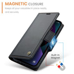 For iPhone 14 Leather Case CASEME 023 RFID Blocking 3 Card Slot Mobile Cover