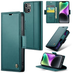 For iPhone 14 Leather Case CASEME 023 RFID Blocking 3 Card Slot Mobile Cover