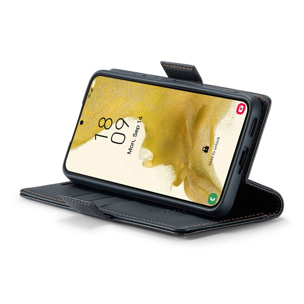 Læderetui til Samsung Galaxy S22+ 5G CASEME 023 RFID-blokerende mobilcover med 3 kortpladser