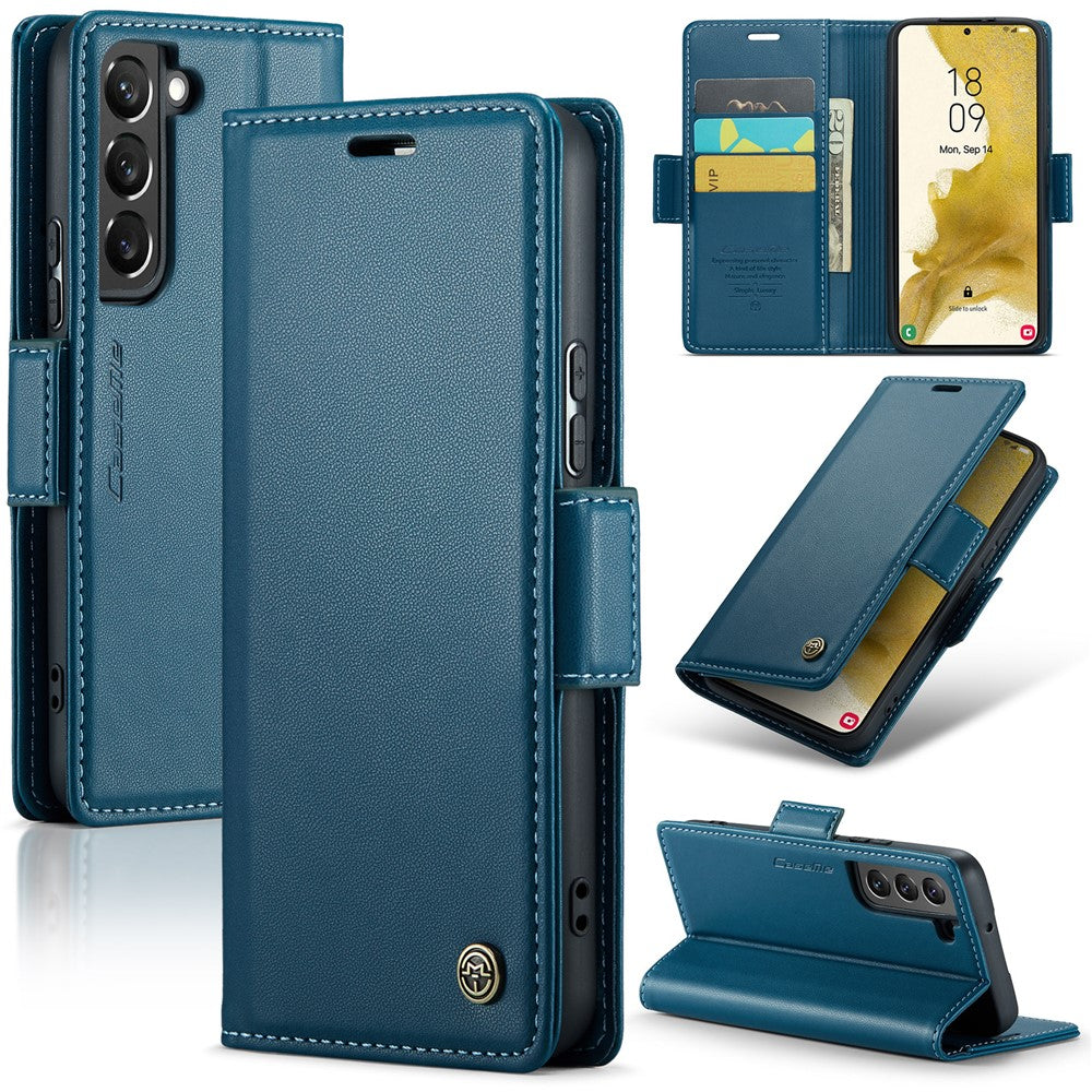 Læderetui til Samsung Galaxy S22+ 5G CASEME 023 RFID-blokerende mobilcover med 3 kortpladser