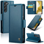 Läderfodral för Samsung Galaxy S22+ 5G CASEME 023 RFID-blockerande mobilskal med 3 kortplatser