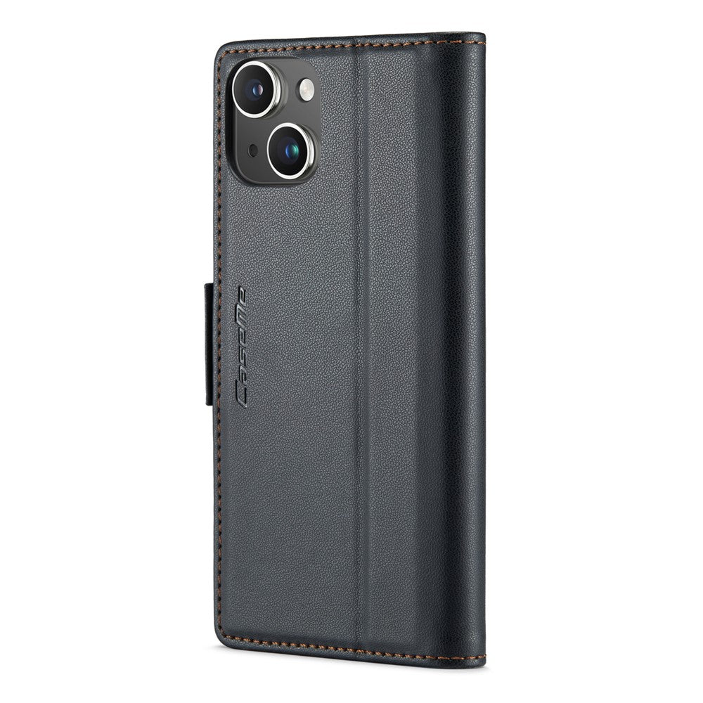 For iPhone 14 Plus Leather Case CASEME 023 RFID Blocking 3 Card Slot Mobile Cover