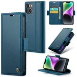 For iPhone 14 Plus Leather Case CASEME 023 RFID Blocking 3 Card Slot Mobile Cover
