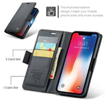 Til iPhone XS Max Lædercover CASEME 023 RFID-blokerende mobilcover med 3 kortlommer