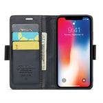 Til iPhone XS Max Lædercover CASEME 023 RFID-blokerende mobilcover med 3 kortlommer