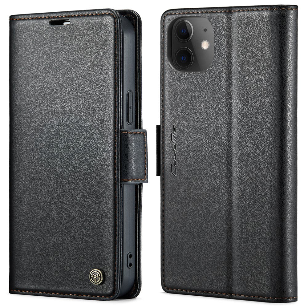 For iPhone 12 / 12 Pro Leather Case CASEME 023 RFID Blocking 3 Card Slot Mobile Cover