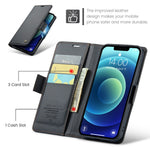 For iPhone 12 / 12 Pro Leather Case CASEME 023 RFID Blocking 3 Card Slot Mobile Cover