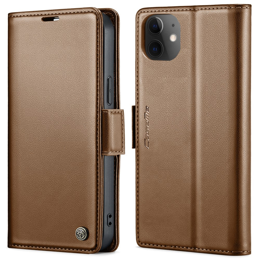 For iPhone 12 / 12 Pro Leather Case CASEME 023 RFID Blocking 3 Card Slot Mobile Cover