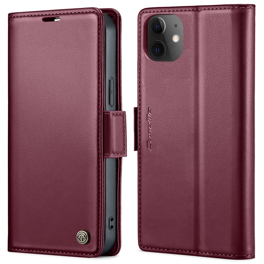 For iPhone 12 / 12 Pro Leather Case CASEME 023 RFID Blocking 3 Card Slot Mobile Cover
