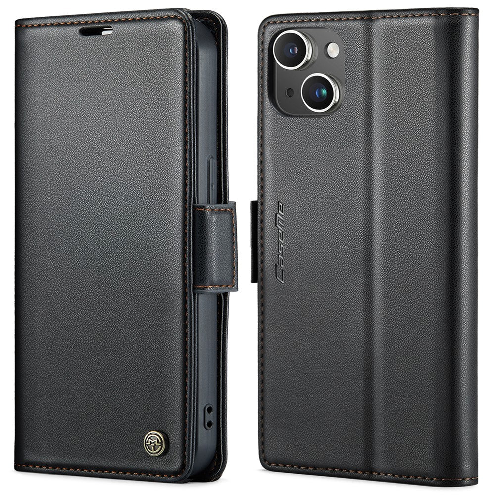 For iPhone 13 Leather Case CASEME 023 RFID Blocking 3 Card Slot Mobile Cover