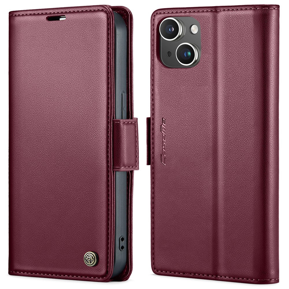For iPhone 13 Leather Case CASEME 023 RFID Blocking 3 Card Slot Mobile Cover