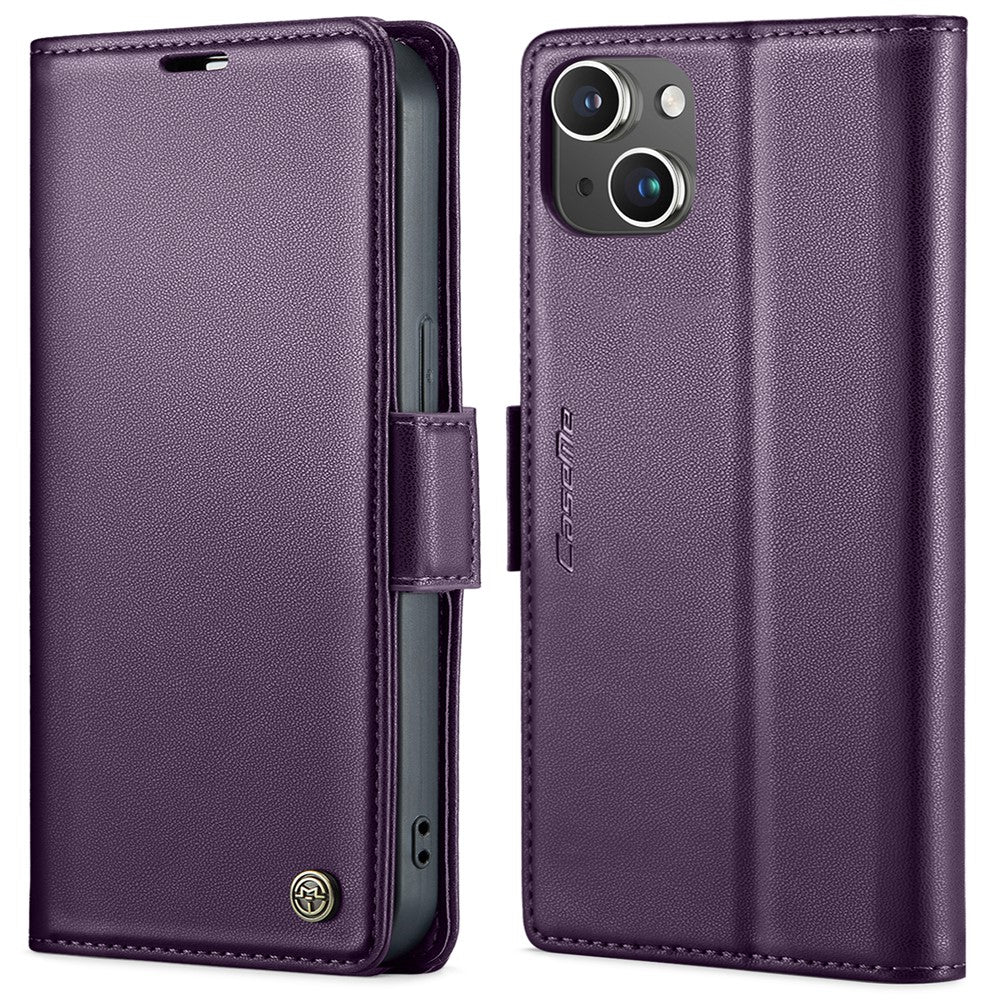 For iPhone 13 Leather Case CASEME 023 RFID Blocking 3 Card Slot Mobile Cover