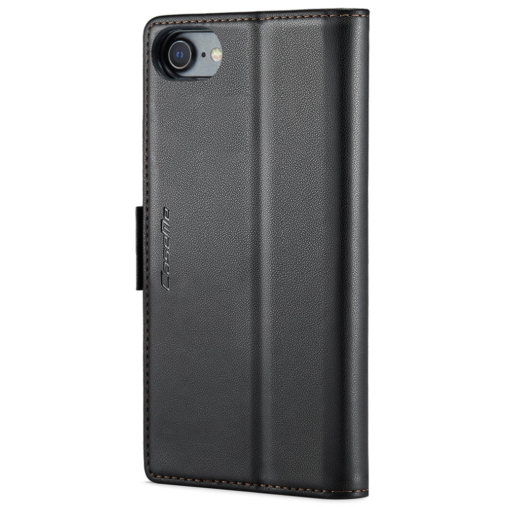 CASEME 023 Series For iPhone 6 / 6s / 7 / 8 / SE (2022) / (2020) Litchi Texture Leather Wallet Stand Case RFID Blocking Anti-drop Cover