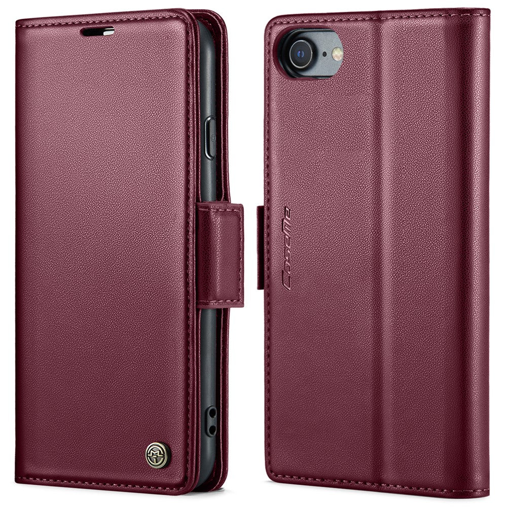 CASEME 023 Series For iPhone 6 / 6s / 7 / 8 / SE (2022) / (2020) Litchi Texture Leather Wallet Stand Case RFID Blocking Anti-drop Cover