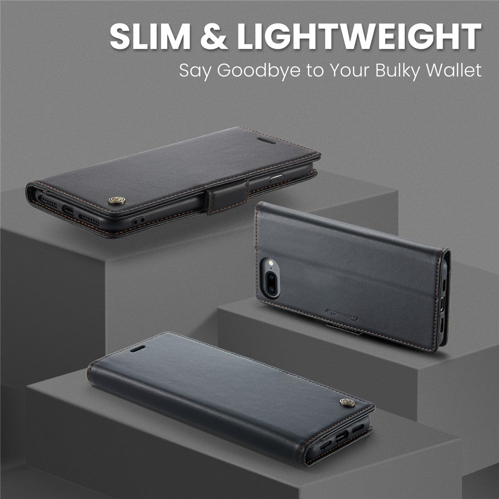 For iPhone 6 Plus / 6s Plus / 7 Plus / 8 Plus Leather Case CASEME 023 RFID Blocking 3 Card Slot Mobile Cover