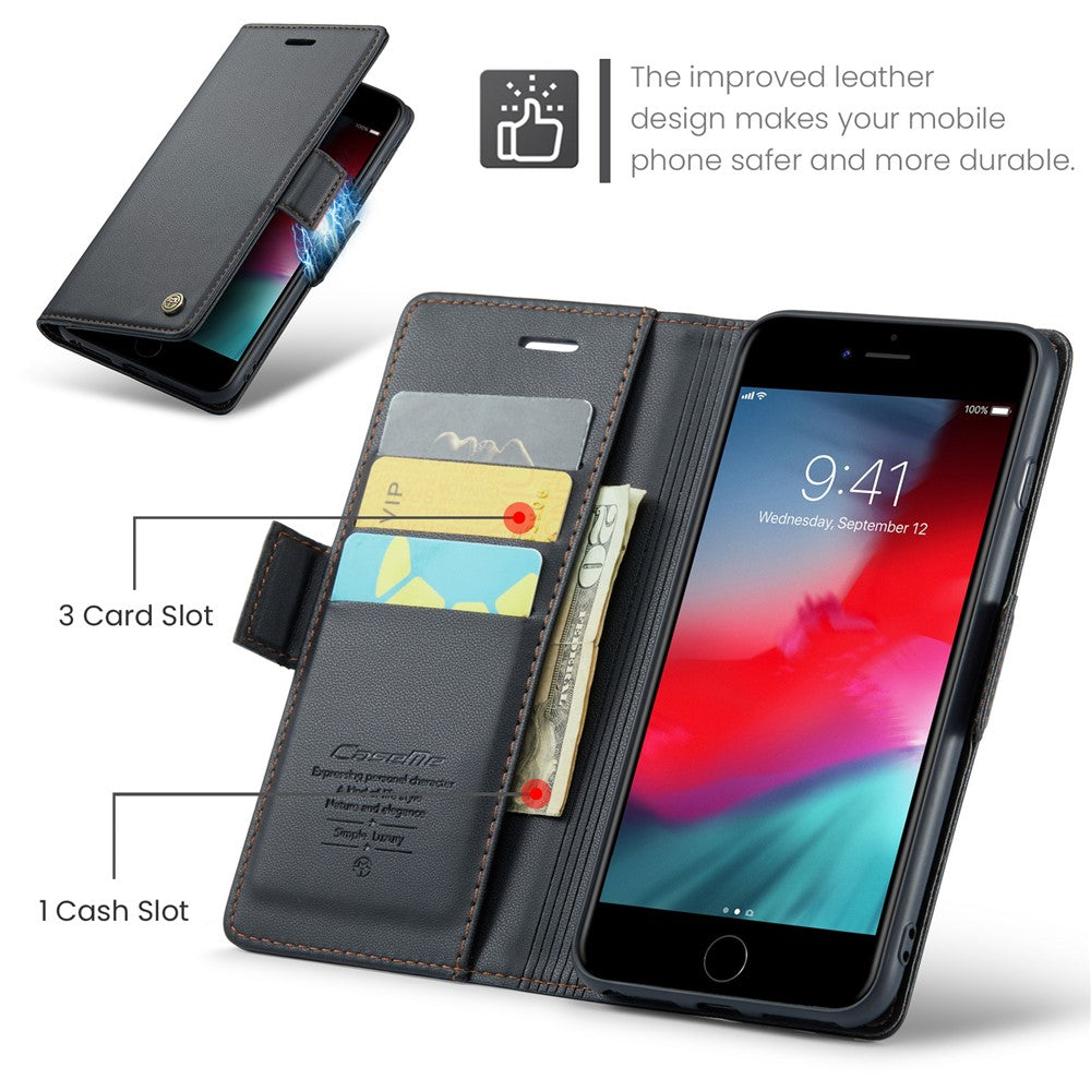 For iPhone 6 Plus / 6s Plus / 7 Plus / 8 Plus Leather Case CASEME 023 RFID Blocking 3 Card Slot Mobile Cover