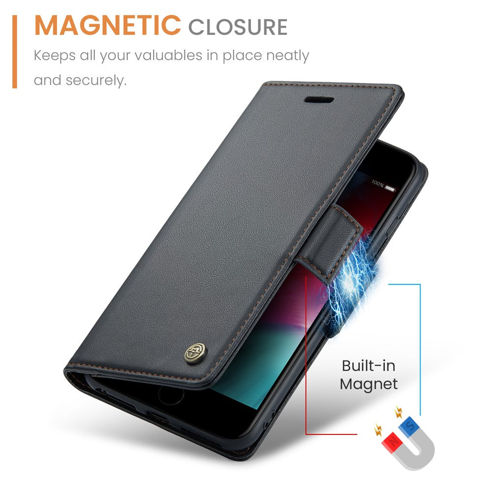 For iPhone 6 Plus / 6s Plus / 7 Plus / 8 Plus Leather Case CASEME 023 RFID Blocking 3 Card Slot Mobile Cover