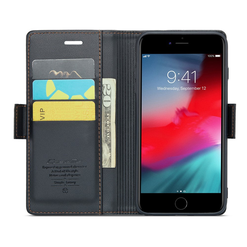 For iPhone 6 Plus / 6s Plus / 7 Plus / 8 Plus Leather Case CASEME 023 RFID Blocking 3 Card Slot Mobile Cover