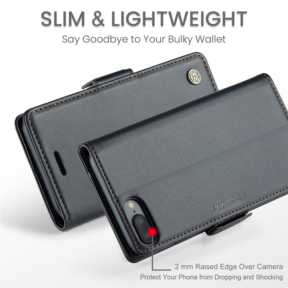 For iPhone 6 Plus / 6s Plus / 7 Plus / 8 Plus Leather Case CASEME 023 RFID Blocking 3 Card Slot Mobile Cover