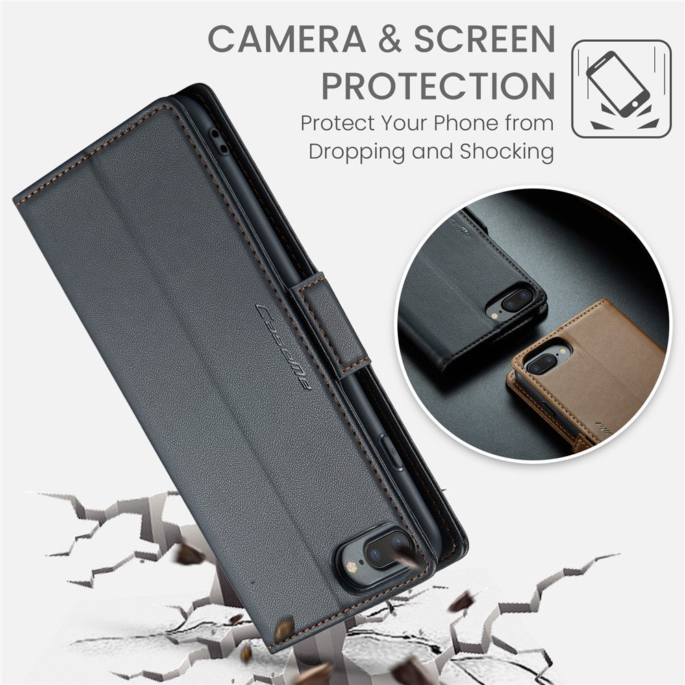 For iPhone 6 Plus / 6s Plus / 7 Plus / 8 Plus Leather Case CASEME 023 RFID Blocking 3 Card Slot Mobile Cover