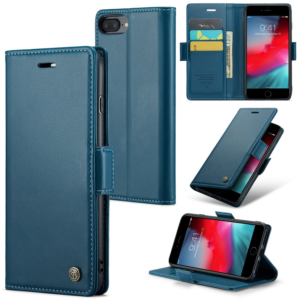 For iPhone 6 Plus / 6s Plus / 7 Plus / 8 Plus Leather Case CASEME 023 RFID Blocking 3 Card Slot Mobile Cover