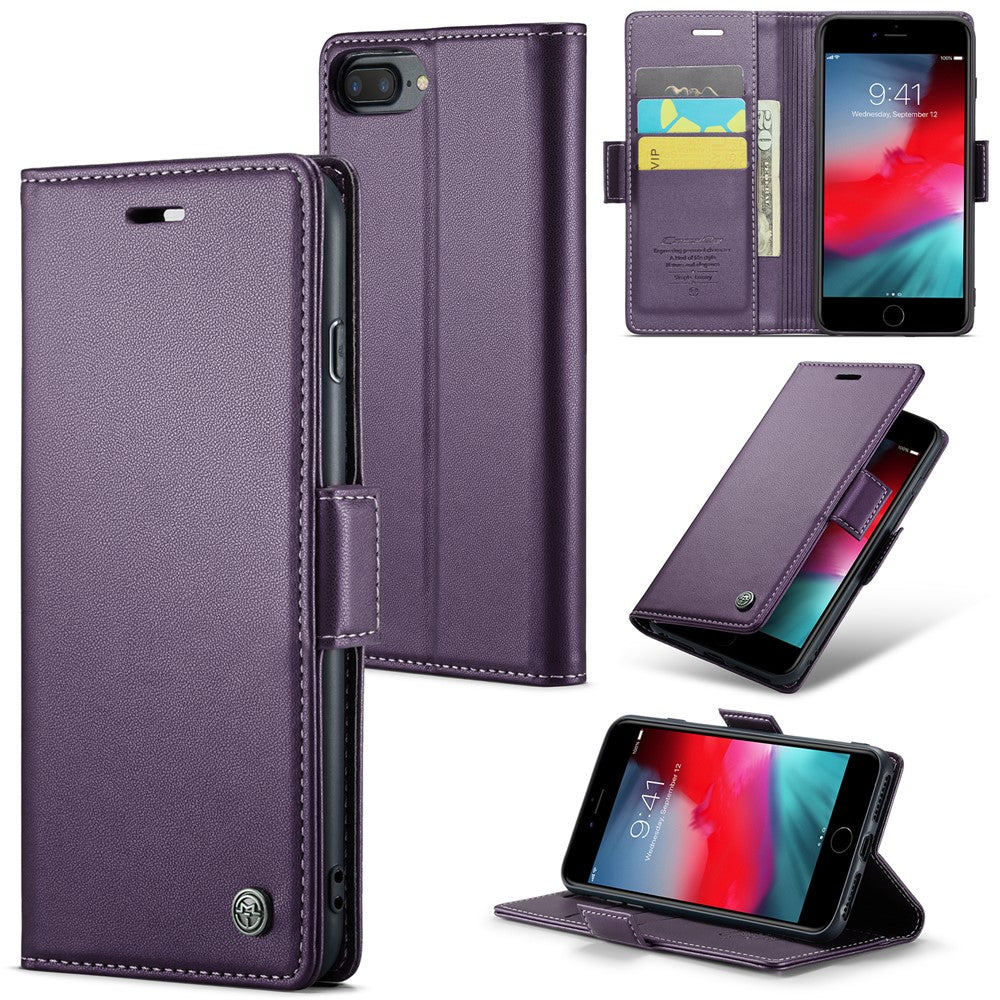 For iPhone 6 Plus / 6s Plus / 7 Plus / 8 Plus Leather Case CASEME 023 RFID Blocking 3 Card Slot Mobile Cover