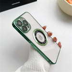 For iPhone 12 Pro Raised Bezel Electroplating Phone Cover Magnetic Charging Phone Case Shell