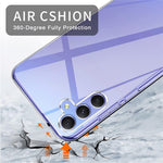 For Samsung Galaxy A54 5G Clear TPU Phone Case with 3Pcs 2.5D Arc Edge Tempered Glass Screen Film